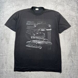 Cruisin Classics Shirt Mens Large Black Classic Cars Retro Grunge Single Stitch